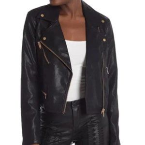 NWT BLANKNYC Faux Leather Fitted Asymmetrical Zip Biker Moto Jacket Women's XS